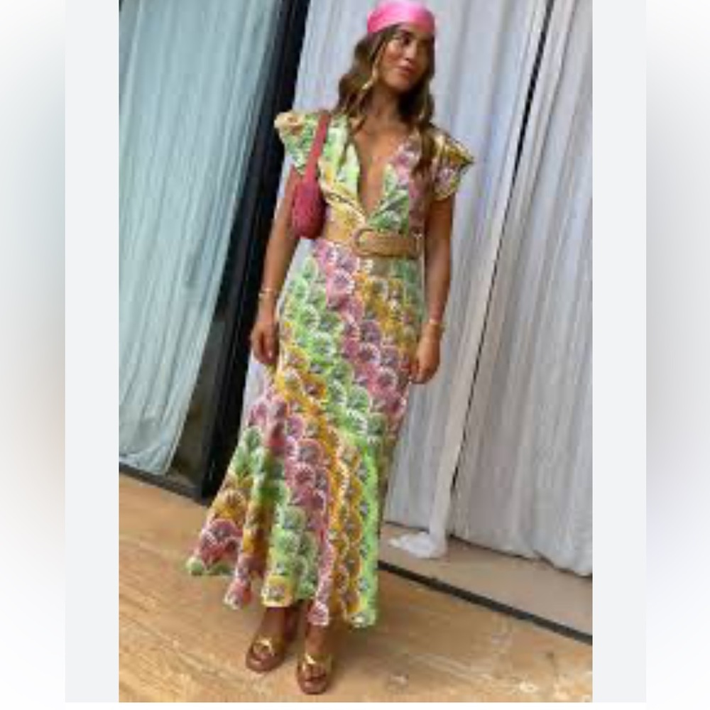 Never Fully Dressed Multicolor Maxi Dress, Sz 12